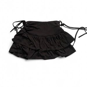 Black Ruffled Mini Skirt